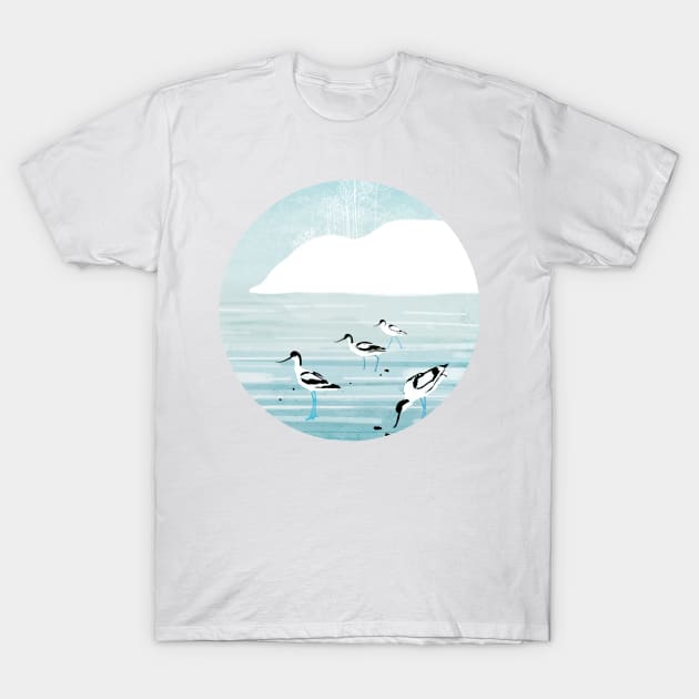 Avocets T-Shirt by KatherineBlowerDesigns